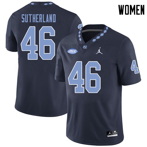 Jordan Brand Women #46 Bill Sutherland North Carolina Tar Heels College Football Jerseys Sale-Navy